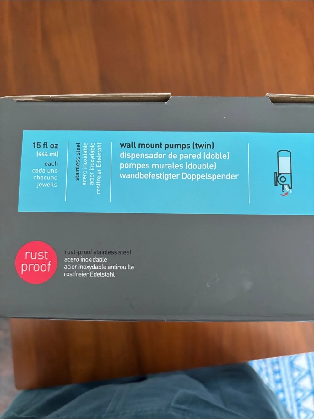 Simple Human Twin Shampoo and Conditioner dispenser.